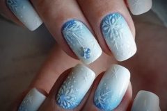 Модный зимний актуальный дизайн ногтей